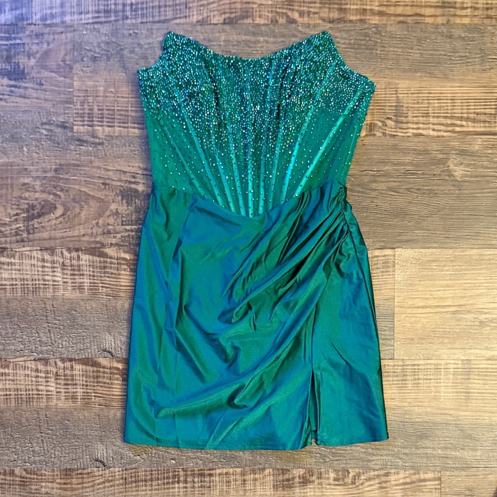 Juicy Couture Strapless Green Dress